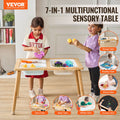 Kids Sensory Table Wooden Sand Water Play 3 Storage Bins
