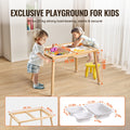 Kids Sensory Table Wooden Sand Water Play 3 Storage Bins