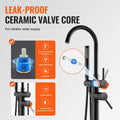 Freestanding Bath Faucet Floor Mount 360° Swivel Spout Shower Mixer