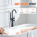 Freestanding Bath Faucet Floor Mount 360° Swivel Spout Shower Mixer