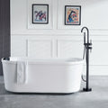 Freestanding Bath Faucet Floor Mount 360° Swivel Spout Shower Mixer