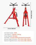 Pipe Jack Stands 1134kg Adjustable 610-1067mm Portable Folding