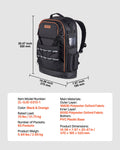 Tool Backpack 65 Pockets Heavy Duty Work Organizer Laptop Compartment