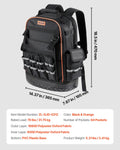 Tool Backpack 64 Pockets Heavy Duty Laptop Compartment Work Bags