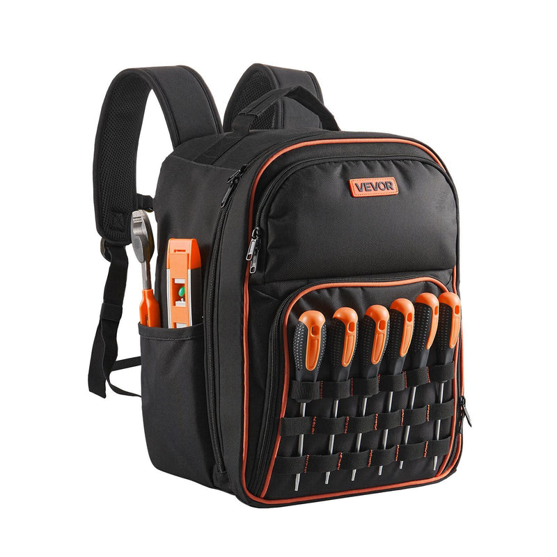 Tool Backpack 49 Pockets Laptop Compartment Heavy Duty Work Bag