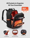 Tool Backpack 49 Pockets Laptop Compartment Heavy Duty Work Bag
