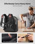 Tool Backpack 49 Pockets Laptop Compartment Heavy Duty Work Bag