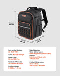 Tool Backpack 49 Pockets Laptop Compartment Heavy Duty Work Bag