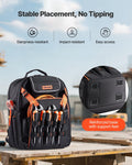 Tool Backpack 45 Pockets Heavy-Duty Laptop Compartment Electrician Work