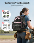 Tool Backpack 56 Pockets Heavy Duty Storage Organiser Laptop Compartment