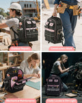 Tool Backpack 56 Pockets Heavy Duty Storage Organiser Laptop Compartment