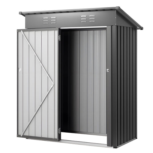 Metal Garden Shed 1533x876x1815mm Lockable Door 2 Vents