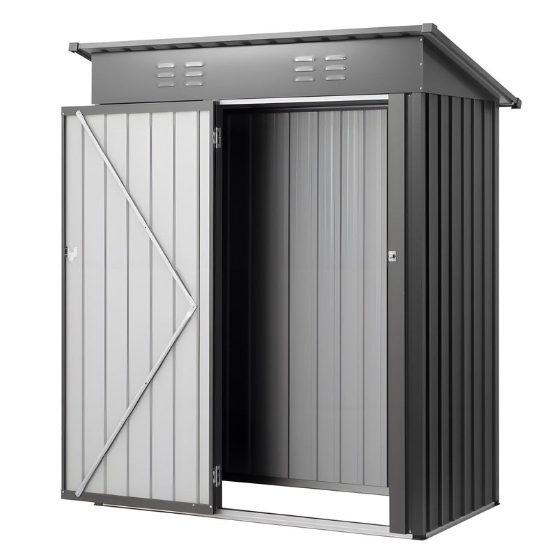 Metal Garden Shed 1533x876x1815mm Lockable Door 2 Vents