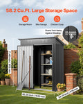 Metal Garden Shed 1533x876x1815mm Lockable Door 2 Vents