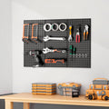 Metal Pegboard 60x30cm 3 Panel Wall Organiser Home Office Storage