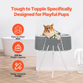 Portable Dog Bathtub, Elevated & Foldable Space-saving Pet Shower Station with Efficient Drainage, Bathing Tub for Washing & Grooming Small and Medium Size Dogs and Cats Indoor & Outdoor, Grey