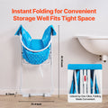 Portable Dog Bathtub, Elevated & Foldable Space-saving Pet Shower Station with Quick Drainage, Bathing Tub for Washing & Grooming Small and Medium Size Dogs and Cats Indoor & Outdoor, Light Blue