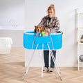 VEVOR Portable Dog Bath Tub Elevated Foldable Small Medium Pets Light Blue