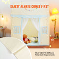Kids Play Tent 1-5 Years Mat Lamp Windows Indoor Outdoor Beige