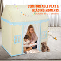Kids Play Tent 1-5 Years Mat Lamp Windows Indoor Outdoor Beige