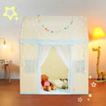 Kids Play Tent 1-5 Years Mat Lamp Windows Indoor Outdoor Beige