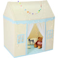 Kids Play Tent 1-5 Years Mat Lamp Windows Indoor Outdoor Beige