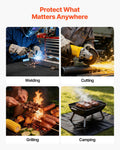 Welding Blanket, 1219mm x 1829mm Silicone Coated Fiberglass Welding Blanket, 1800°F Heat Resistant Safety Protection Blankets, Flame Retardant Fireproof Insulation Mat with Metal Grommets
