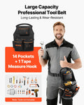 Tool Pouch Belt 14 Pockets Heavy Duty Adjustable 83-127cm Electrician