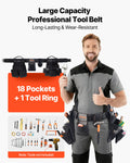 Tool Belt 18 Pocket Heavy Duty Adjustable Work Apron Organizer 80-131cm
