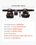 Tool Belt 18 Pocket Heavy Duty Adjustable Work Apron Organizer 80-131cm
