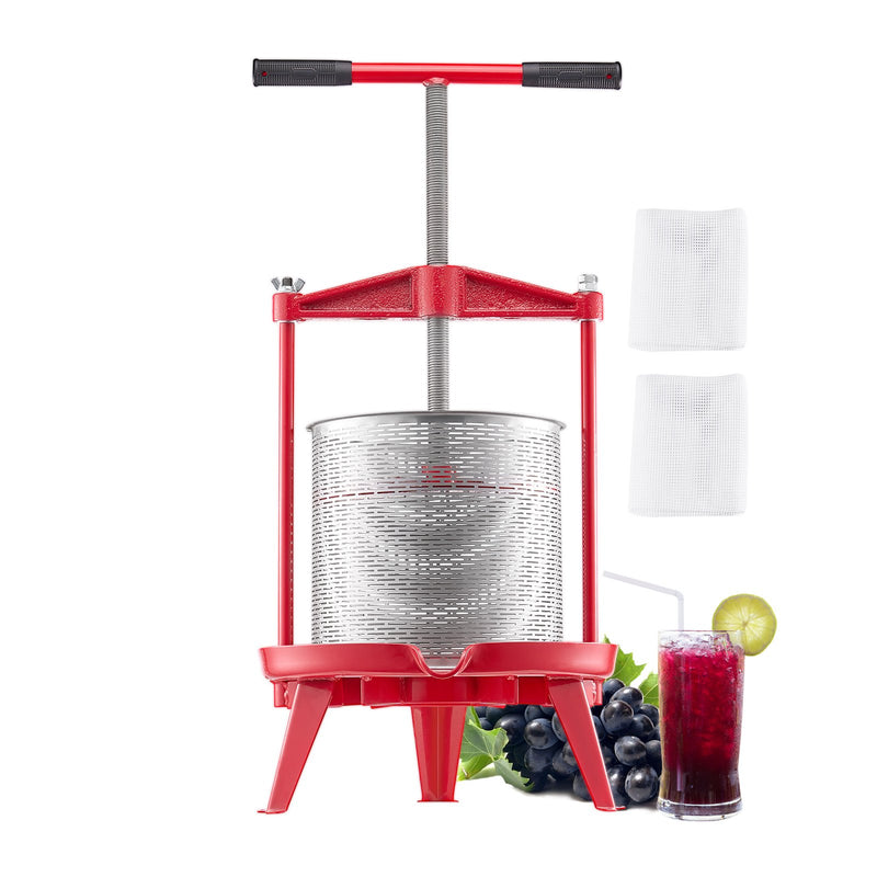 Giselle 14L Fruit Wine Press Stainless Steel Manual Juice Maker Cider