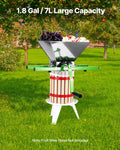 Fruit Crusher 7L Stainless Steel Manual Grinder Apple Wine Cider