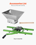 Fruit Crusher 7L Stainless Steel Manual Grinder Apple Wine Cider