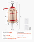 Fruit Wine Press Manual 18L Wood Basket Winemaking Equipment