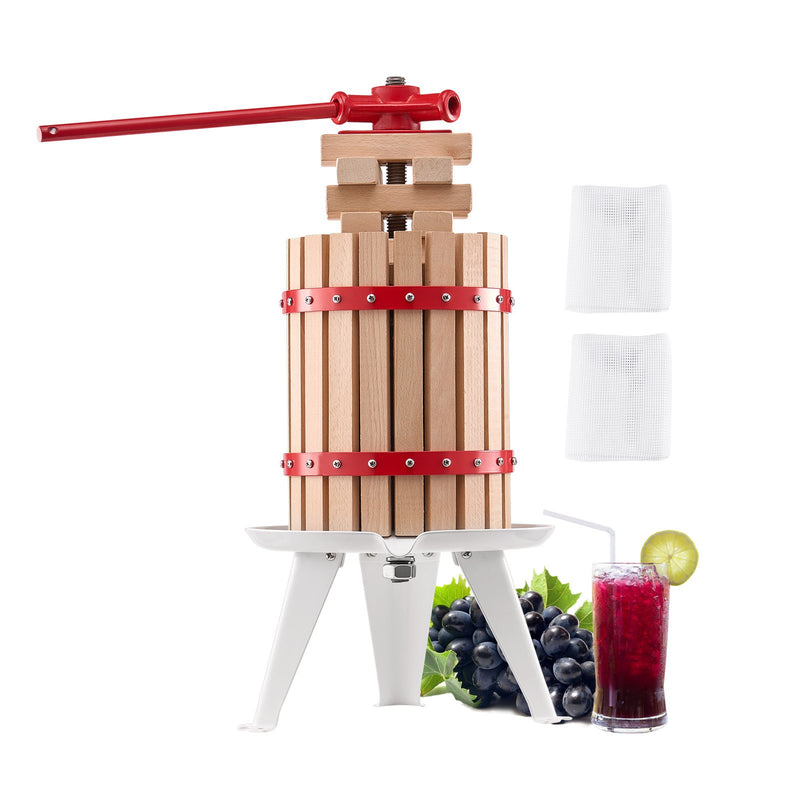 Fruit Wine Press 6L Manual Juice Maker Solid Wood Cider Apple Grape