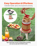 Fruit Wine Press 6L Manual Juice Maker Solid Wood Cider Apple Grape