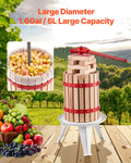 Fruit Wine Press 6L Manual Juice Maker Solid Wood Cider Apple Grape