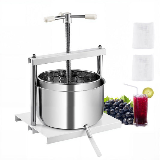 Giselle 12L Fruit Wine Press Stainless Steel Manual Juice Maker Cider
