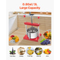 0.8 Gal/3L Fruit Wine Press, 2 Stainless Steel Barrels, Manual Juice Maker, Cider Apple Grape Tincture Honey Olive Oil Making Press with T-Handle for Outdoor Kitchen Home