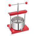0.8 Gal/3L Fruit Wine Press, 2 Stainless Steel Barrels, Manual Juice Maker, Cider Apple Grape Tincture Honey Olive Oil Making Press with T-Handle for Outdoor Kitchen Home