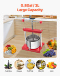 Cefito 3L Fruit Wine Press Stainless Steel Manual Juice Maker