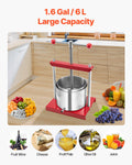 VEVOR Fruit Wine Press Manual 6L Stainless Steel Winemaking