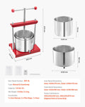 VEVOR Fruit Wine Press Manual 6L Stainless Steel Winemaking