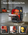 Rolling Tool Bag 45 Pockets 110lbs Capacity Telescoping Handle Wheels