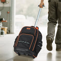 Rolling Tool Bag 45 Pockets 110lbs Capacity Telescoping Handle Wheels