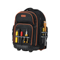 Rolling Tool Bag 45 Pockets 110lbs Capacity Telescoping Handle Wheels