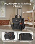 Rolling Tool Bag 110lb 25 Pockets Heavy Duty Wheels Telescopic Handle