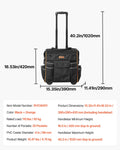 Rolling Tool Bag 110lb 25 Pockets Heavy Duty Wheels Telescopic Handle