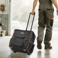 Rolling Tool Bag 110lb 25 Pockets Heavy Duty Wheels Telescopic Handle
