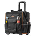 Rolling Tool Bag 110lb 25 Pockets Heavy Duty Wheels Telescopic Handle